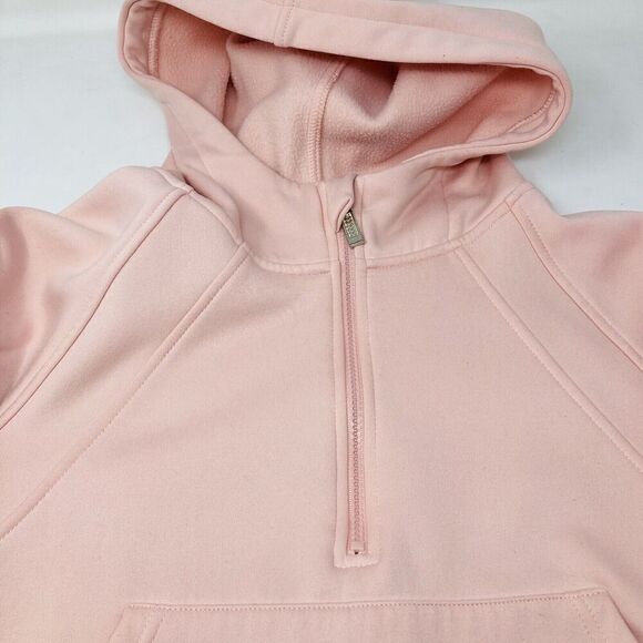 LASLULU Women's Size Small Pink 1/2 Zip Pocketed Cropped Hoodie - Picture 3 of 15